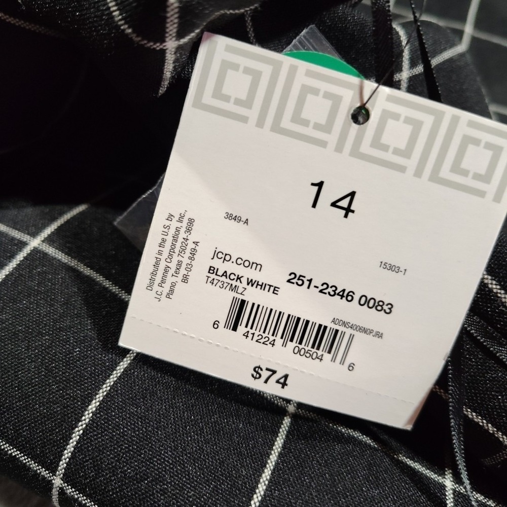 Liz Claiborne Dress Ladies 14 Black/White Check Sheath Dinner Work Church Party - Picture 7 of 10
